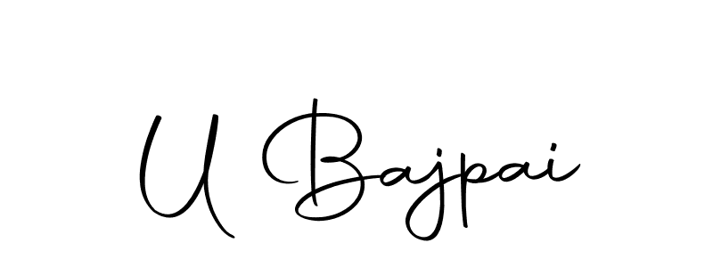 The best way (Autography-DOLnW) to make a short signature is to pick only two or three words in your name. The name U Bajpai include a total of six letters. For converting this name. U Bajpai signature style 10 images and pictures png