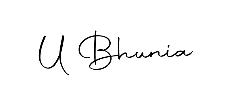 Create a beautiful signature design for name U Bhunia. With this signature (Autography-DOLnW) fonts, you can make a handwritten signature for free. U Bhunia signature style 10 images and pictures png