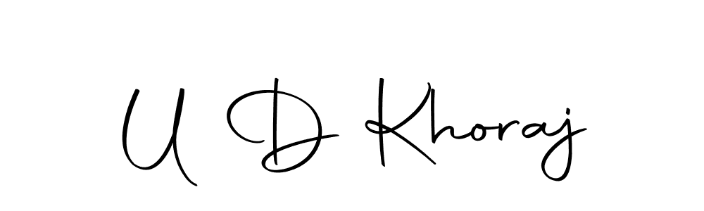 Use a signature maker to create a handwritten signature online. With this signature software, you can design (Autography-DOLnW) your own signature for name U D Khoraj. U D Khoraj signature style 10 images and pictures png