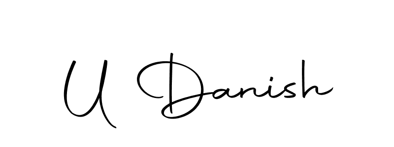 Create a beautiful signature design for name U Danish. With this signature (Autography-DOLnW) fonts, you can make a handwritten signature for free. U Danish signature style 10 images and pictures png