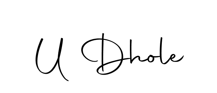You should practise on your own different ways (Autography-DOLnW) to write your name (U Dhole) in signature. don't let someone else do it for you. U Dhole signature style 10 images and pictures png