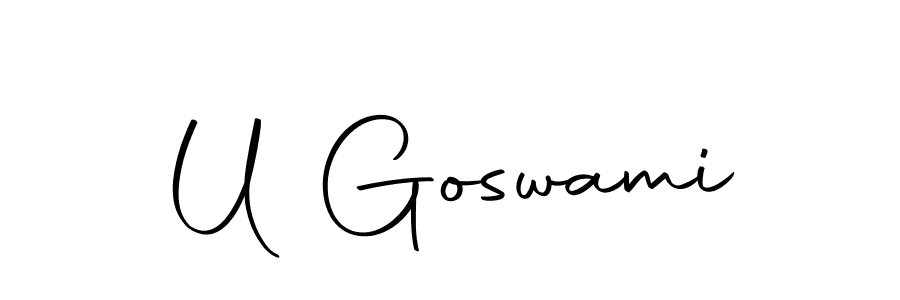 Design your own signature with our free online signature maker. With this signature software, you can create a handwritten (Autography-DOLnW) signature for name U Goswami. U Goswami signature style 10 images and pictures png