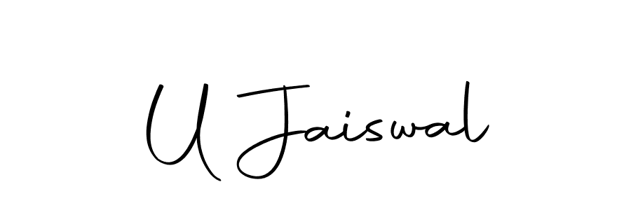 How to make U Jaiswal name signature. Use Autography-DOLnW style for creating short signs online. This is the latest handwritten sign. U Jaiswal signature style 10 images and pictures png