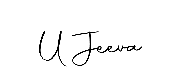 You can use this online signature creator to create a handwritten signature for the name U Jeeva. This is the best online autograph maker. U Jeeva signature style 10 images and pictures png