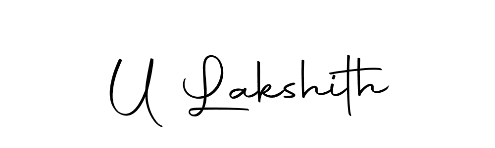 Similarly Autography-DOLnW is the best handwritten signature design. Signature creator online .You can use it as an online autograph creator for name U Lakshith. U Lakshith signature style 10 images and pictures png