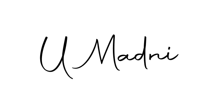 Design your own signature with our free online signature maker. With this signature software, you can create a handwritten (Autography-DOLnW) signature for name U Madni. U Madni signature style 10 images and pictures png