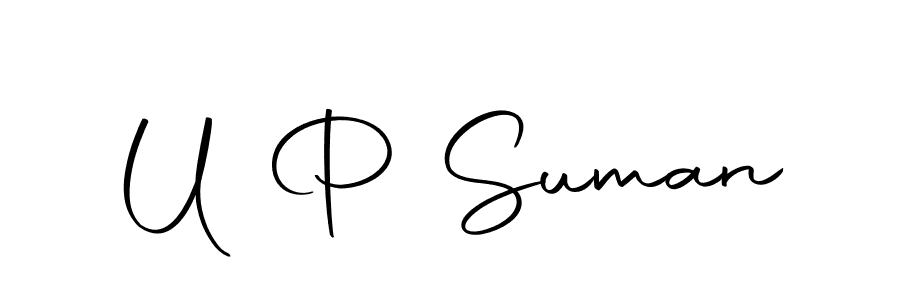 The best way (Autography-DOLnW) to make a short signature is to pick only two or three words in your name. The name U P Suman include a total of six letters. For converting this name. U P Suman signature style 10 images and pictures png