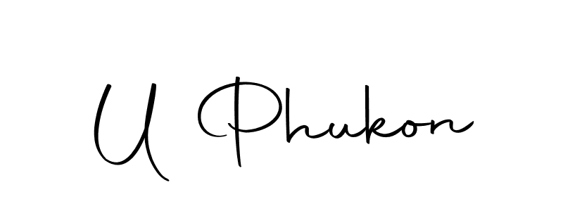 Make a beautiful signature design for name U Phukon. With this signature (Autography-DOLnW) style, you can create a handwritten signature for free. U Phukon signature style 10 images and pictures png
