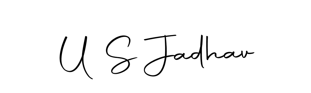 Design your own signature with our free online signature maker. With this signature software, you can create a handwritten (Autography-DOLnW) signature for name U S Jadhav. U S Jadhav signature style 10 images and pictures png