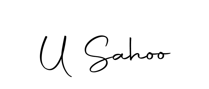 The best way (Autography-DOLnW) to make a short signature is to pick only two or three words in your name. The name U Sahoo include a total of six letters. For converting this name. U Sahoo signature style 10 images and pictures png