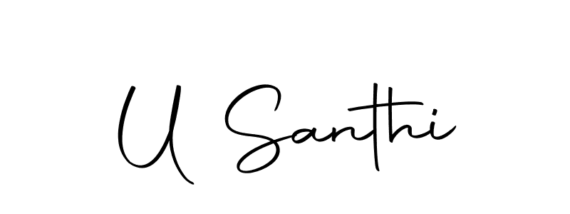 Make a beautiful signature design for name U Santhi. Use this online signature maker to create a handwritten signature for free. U Santhi signature style 10 images and pictures png