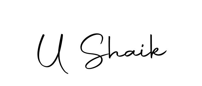 Make a beautiful signature design for name U Shaik. With this signature (Autography-DOLnW) style, you can create a handwritten signature for free. U Shaik signature style 10 images and pictures png