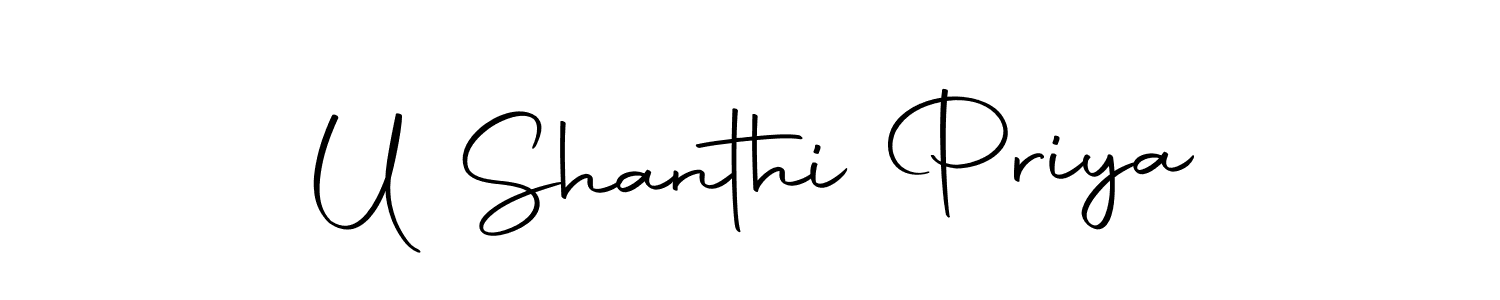 Design your own signature with our free online signature maker. With this signature software, you can create a handwritten (Autography-DOLnW) signature for name U Shanthi Priya. U Shanthi Priya signature style 10 images and pictures png