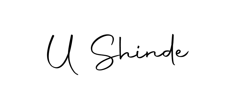 Design your own signature with our free online signature maker. With this signature software, you can create a handwritten (Autography-DOLnW) signature for name U Shinde. U Shinde signature style 10 images and pictures png