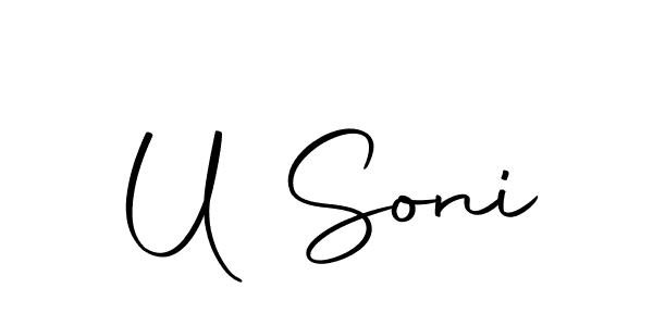 You should practise on your own different ways (Autography-DOLnW) to write your name (U Soni) in signature. don't let someone else do it for you. U Soni signature style 10 images and pictures png