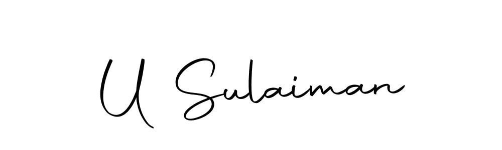 Create a beautiful signature design for name U Sulaiman. With this signature (Autography-DOLnW) fonts, you can make a handwritten signature for free. U Sulaiman signature style 10 images and pictures png