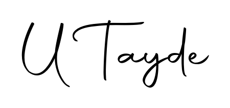 You should practise on your own different ways (Autography-DOLnW) to write your name (U Tayde) in signature. Don't let someone else do it for you. U Tayde signature style 10 images and pictures png