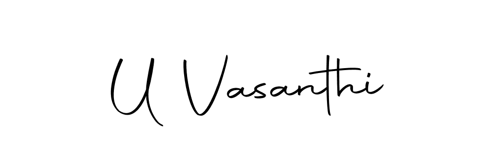 How to make U Vasanthi name signature. Use Autography-DOLnW style for creating short signs online. This is the latest handwritten sign. U Vasanthi signature style 10 images and pictures png