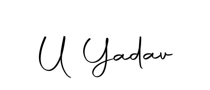 The best way (Autography-DOLnW) to make a short signature is to pick only two or three words in your name. The name U Yadav include a total of six letters. For converting this name. U Yadav signature style 10 images and pictures png