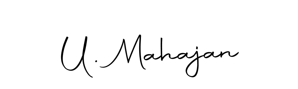 Design your own signature with our free online signature maker. With this signature software, you can create a handwritten (Autography-DOLnW) signature for name U. Mahajan. U. Mahajan signature style 10 images and pictures png