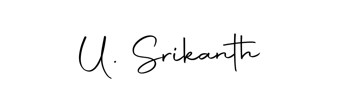 This is the best signature style for the U. Srikanth name. Also you like these signature font (Autography-DOLnW). Mix name signature. U. Srikanth signature style 10 images and pictures png