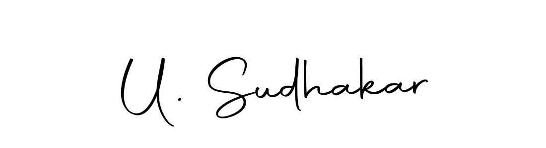 How to make U. Sudhakar name signature. Use Autography-DOLnW style for creating short signs online. This is the latest handwritten sign. U. Sudhakar signature style 10 images and pictures png