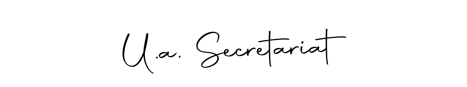 This is the best signature style for the U.a. Secretariat name. Also you like these signature font (Autography-DOLnW). Mix name signature. U.a. Secretariat signature style 10 images and pictures png