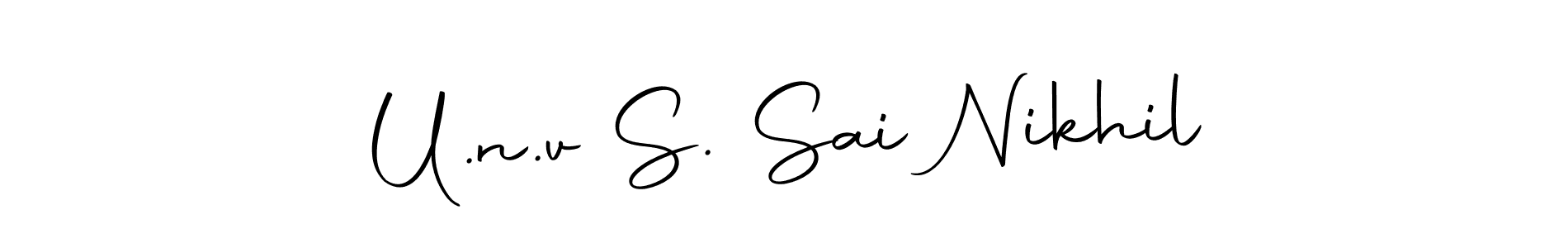 Design your own signature with our free online signature maker. With this signature software, you can create a handwritten (Autography-DOLnW) signature for name U.n.v S. Sai Nikhil. U.n.v S. Sai Nikhil signature style 10 images and pictures png