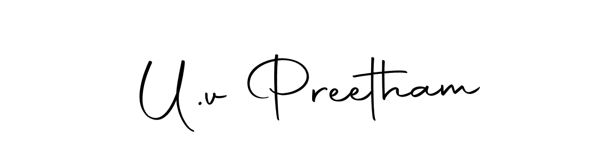 Make a beautiful signature design for name U.v Preetham. With this signature (Autography-DOLnW) style, you can create a handwritten signature for free. U.v Preetham signature style 10 images and pictures png