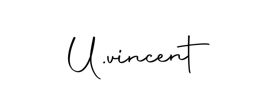 How to make U.vincent signature? Autography-DOLnW is a professional autograph style. Create handwritten signature for U.vincent name. U.vincent signature style 10 images and pictures png