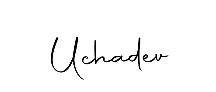 You should practise on your own different ways (Autography-DOLnW) to write your name (Uchadev) in signature. don't let someone else do it for you. Uchadev signature style 10 images and pictures png