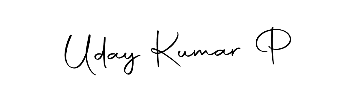 How to make Uday Kumar P name signature. Use Autography-DOLnW style for creating short signs online. This is the latest handwritten sign. Uday Kumar P signature style 10 images and pictures png