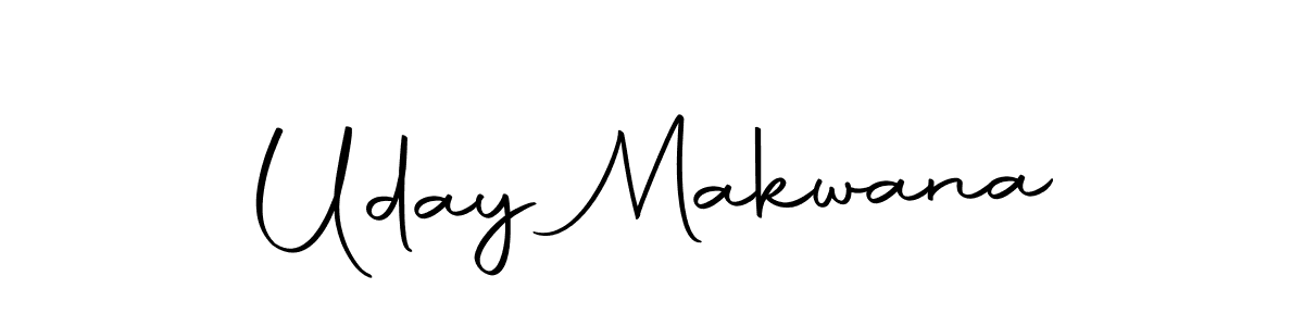 How to make Uday Makwana name signature. Use Autography-DOLnW style for creating short signs online. This is the latest handwritten sign. Uday Makwana signature style 10 images and pictures png