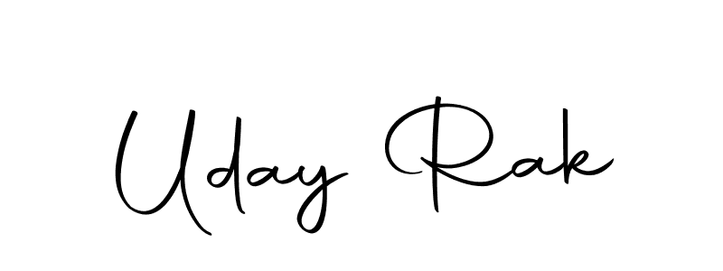 Use a signature maker to create a handwritten signature online. With this signature software, you can design (Autography-DOLnW) your own signature for name Uday Rak. Uday Rak signature style 10 images and pictures png