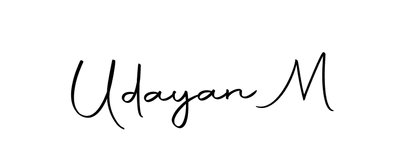 Create a beautiful signature design for name Udayan M. With this signature (Autography-DOLnW) fonts, you can make a handwritten signature for free. Udayan M signature style 10 images and pictures png