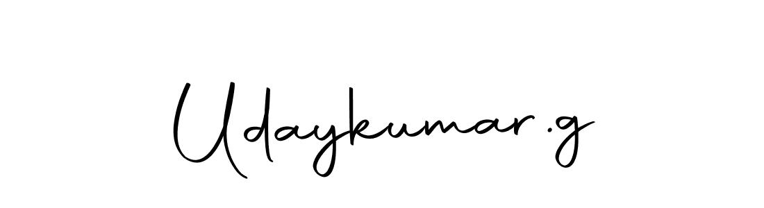 How to make Udaykumar.g name signature. Use Autography-DOLnW style for creating short signs online. This is the latest handwritten sign. Udaykumar.g signature style 10 images and pictures png