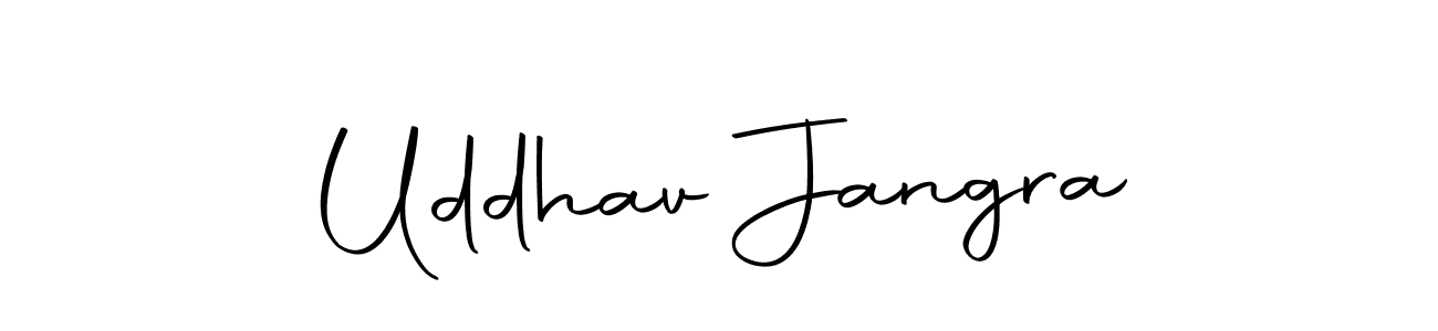 You should practise on your own different ways (Autography-DOLnW) to write your name (Uddhav Jangra) in signature. don't let someone else do it for you. Uddhav Jangra signature style 10 images and pictures png
