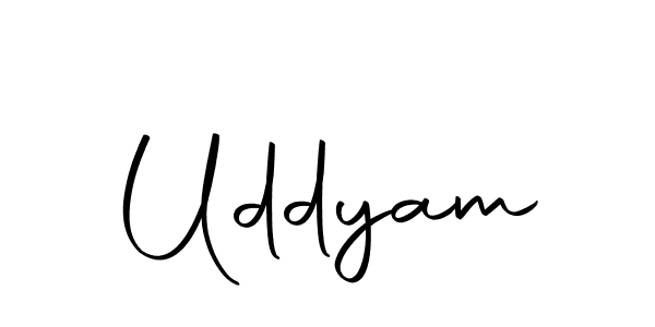 Create a beautiful signature design for name Uddyam. With this signature (Autography-DOLnW) fonts, you can make a handwritten signature for free. Uddyam signature style 10 images and pictures png