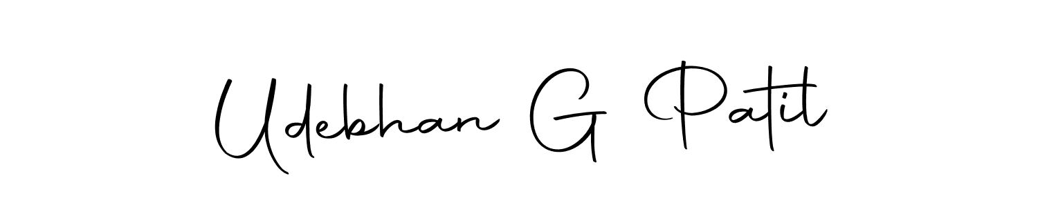 Create a beautiful signature design for name Udebhan G Patil. With this signature (Autography-DOLnW) fonts, you can make a handwritten signature for free. Udebhan G Patil signature style 10 images and pictures png