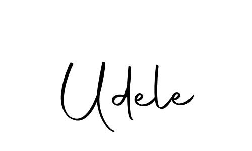 Udele stylish signature style. Best Handwritten Sign (Autography-DOLnW) for my name. Handwritten Signature Collection Ideas for my name Udele. Udele signature style 10 images and pictures png