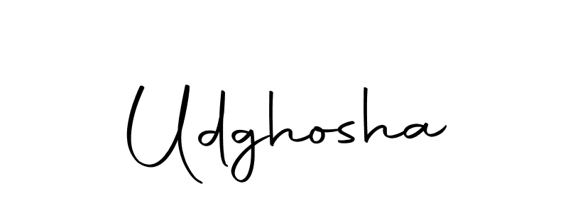 Udghosha stylish signature style. Best Handwritten Sign (Autography-DOLnW) for my name. Handwritten Signature Collection Ideas for my name Udghosha. Udghosha signature style 10 images and pictures png