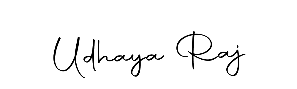 How to make Udhaya Raj name signature. Use Autography-DOLnW style for creating short signs online. This is the latest handwritten sign. Udhaya Raj signature style 10 images and pictures png