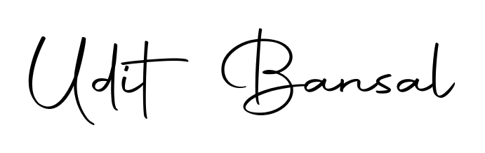 A classic penmanship look for Udit Bansal. The Autography-DOLnW font brings timeless elegance and confidence to every signed document. Udit Bansal signature style 10 images and pictures png