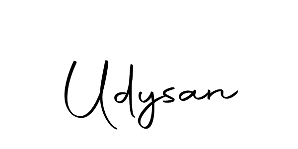 Design your own signature with our free online signature maker. With this signature software, you can create a handwritten (Autography-DOLnW) signature for name Udysan. Udysan signature style 10 images and pictures png