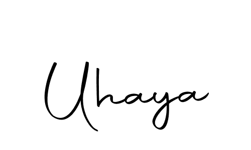 Make a beautiful signature design for name Uhaya. With this signature (Autography-DOLnW) style, you can create a handwritten signature for free. Uhaya signature style 10 images and pictures png