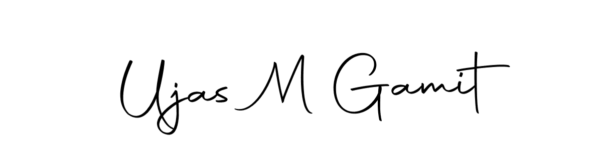 Create a beautiful signature design for name Ujas M Gamit. With this signature (Autography-DOLnW) fonts, you can make a handwritten signature for free. Ujas M Gamit signature style 10 images and pictures png