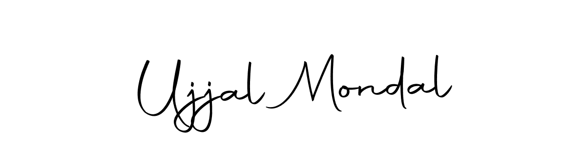 How to make Ujjal Mondal name signature. Use Autography-DOLnW style for creating short signs online. This is the latest handwritten sign. Ujjal Mondal signature style 10 images and pictures png