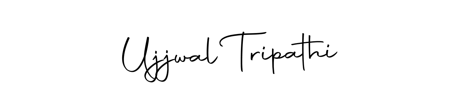 How to make Ujjwal Tripathi name signature. Use Autography-DOLnW style for creating short signs online. This is the latest handwritten sign. Ujjwal Tripathi signature style 10 images and pictures png