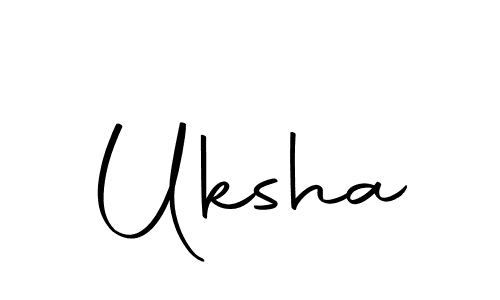 Use a signature maker to create a handwritten signature online. With this signature software, you can design (Autography-DOLnW) your own signature for name Uksha. Uksha signature style 10 images and pictures png