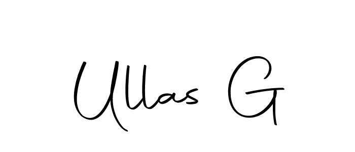 Create a beautiful signature design for name Ullas G. With this signature (Autography-DOLnW) fonts, you can make a handwritten signature for free. Ullas G signature style 10 images and pictures png